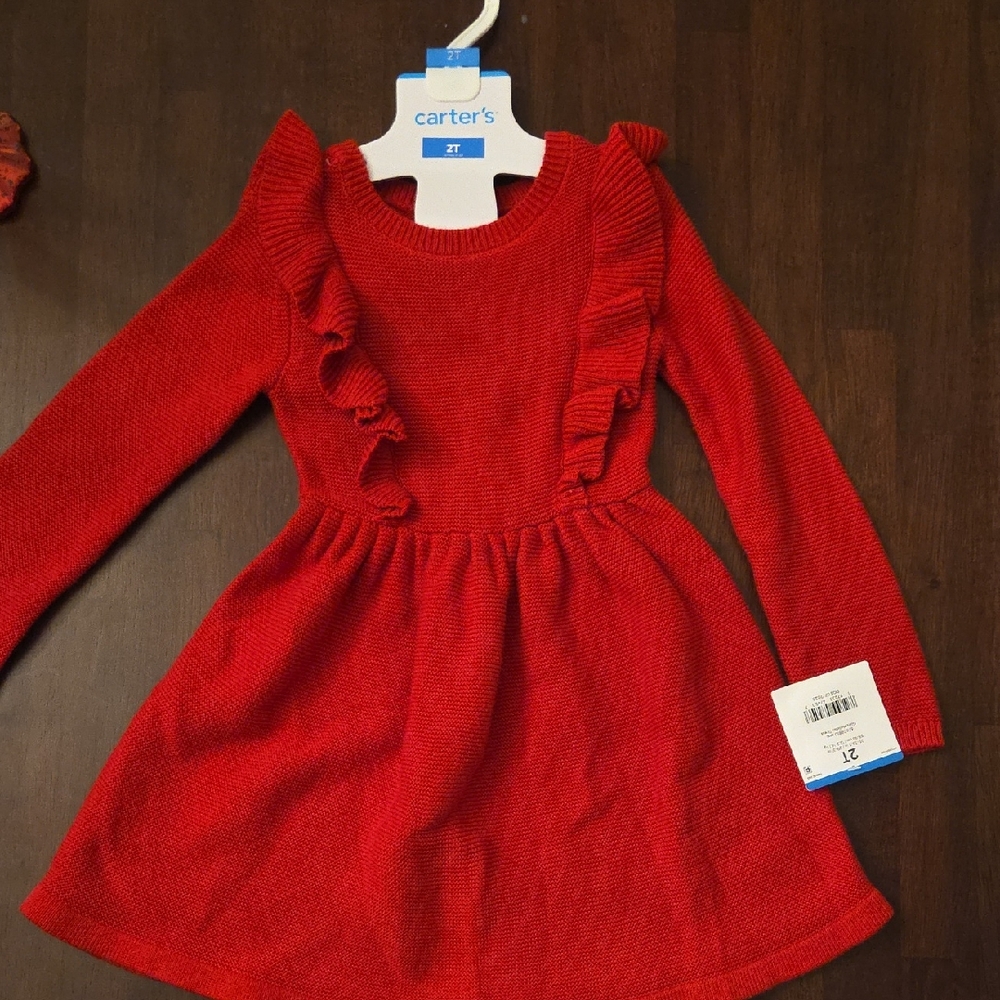Carter's Vibrant Red Ruffle Dress - Picture 4 of 12